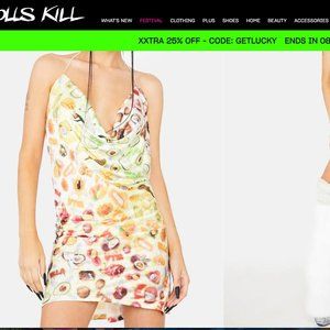 Dolls Kill W.I.A Exotic Swarovski Mini Dress Size L (worn once)